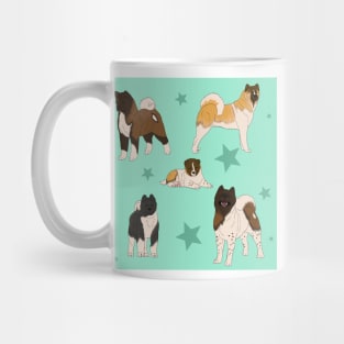 Akita American Pattern Seafoam Mug